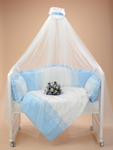 Комплект в кроватку Sweet Baby Dolce Vita (голубой), 7 предметов, сатин 424 065